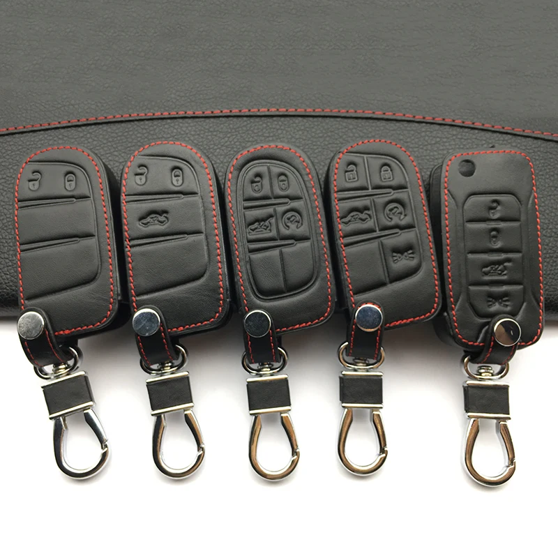 Автомобильный Стильный Модный чехол для ключей из натуральной кожи для Fiat/Jeep Renegade Grand Cherokee Chrysler 300C