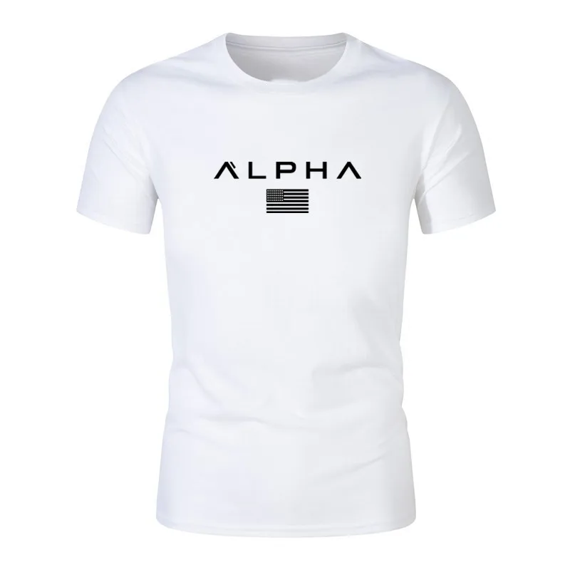 

2019 men's clothing shirt short-sleeved T-shirt fashion star loose cotton T-shirt O-neck Alpha American large size men's T-shirt