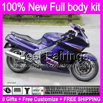

Fairing For KAWASAKI NINJA ZX11 ZZR1100 B329 Purple black ZX11R ZZR 1100 ZX 11 90 91 92 1990 1991 1992 +decal Purple black