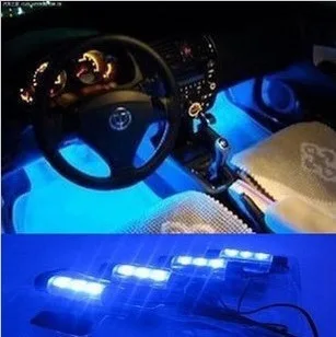 

Car interior atmosphere lamp led blue lights 4 in 1 12V auto automotive led light bar for car styling with 12 led