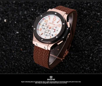 

New Men's Deluxe Sports Fashion Watch Silica Strap Waterproof Quartz Multifunctional Men's Watch Gift for Men relogio masculino