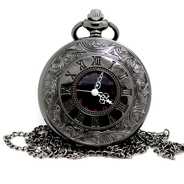 Bronze Pocket Fob Watches unisex Iron chains watch Delicate hollow