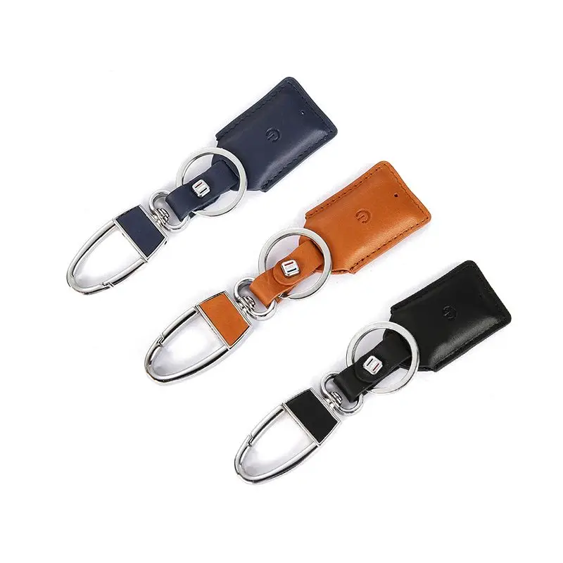 Car Smart Key Holder Genuine Leather Keychain Anti Lost Keys Finder