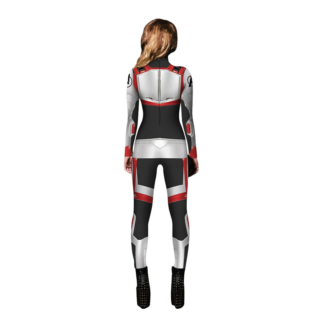 Avengers Endgame 3D Print Technology Costume Cosplay Women Jumpsuit Costumes For Girl Zipper Bodysuit Plus Size
