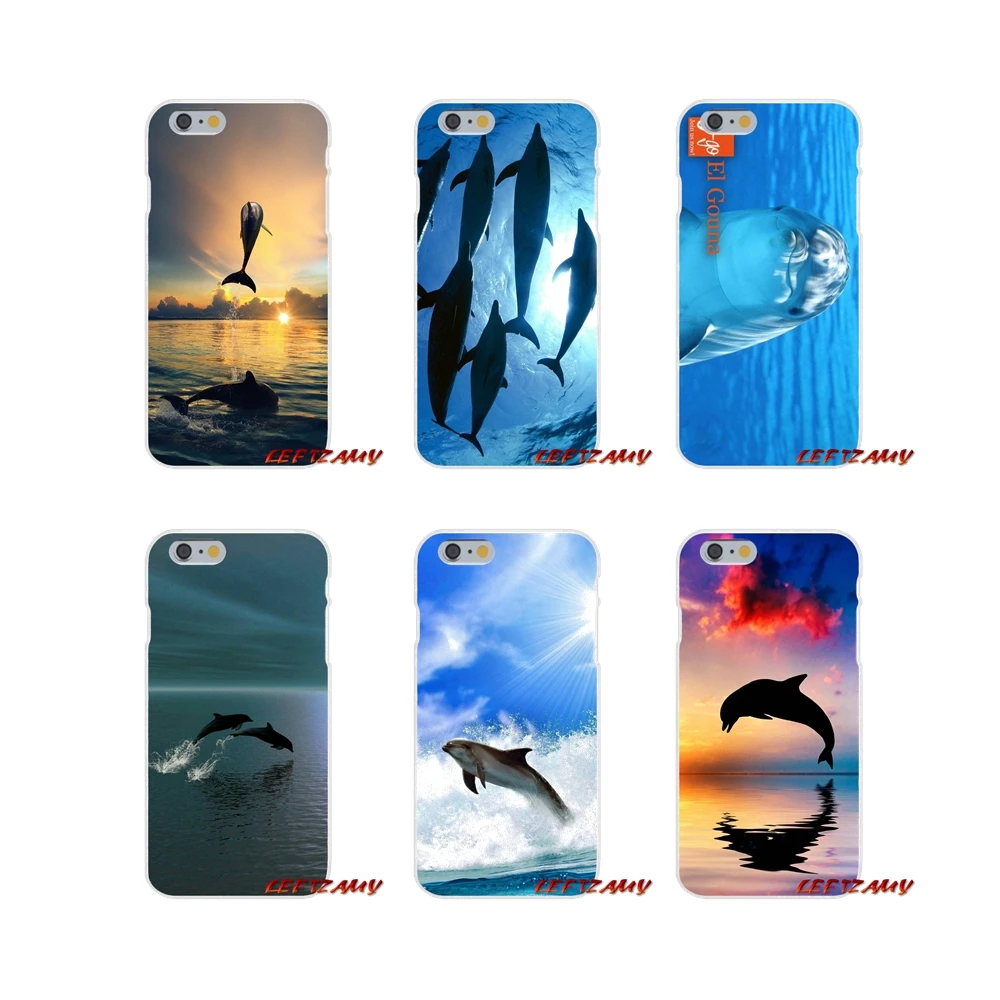 

For Samsung Galaxy S3 S4 S5 MINI S6 S7 edge S8 S9 Plus Note 2 3 4 5 8 Accessories Shell Covers cute Sunset Jumping Dolphin ocean