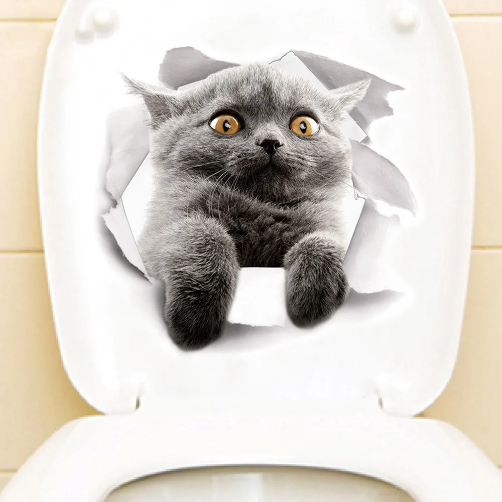 

Creative Toilets Cat Toilet Seat Sticker Lid Stickers Removable Self Adhesive Bathroom Waterproof Decals Home Decor