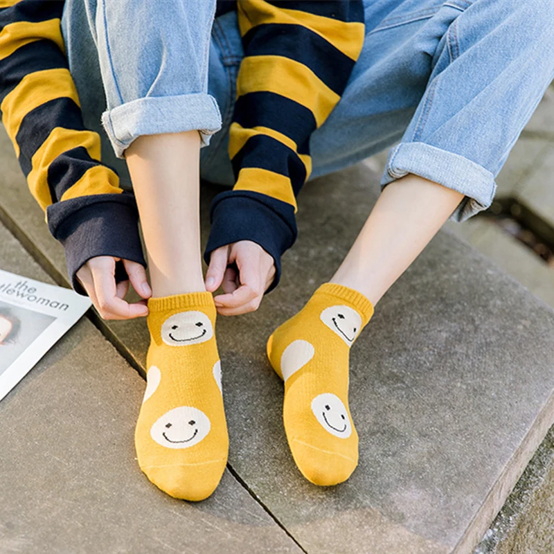 Новые креативные носки унисекс ярких цветов с милой вышивкой модные хлопковые дышащие летние носки
