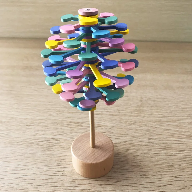 Günstig Candywood Holz Helicone Zauberstab Stress Relief Spielzeug Rotierenden lollipop Kreative Kunst Dekoration Für Junge Mädchen