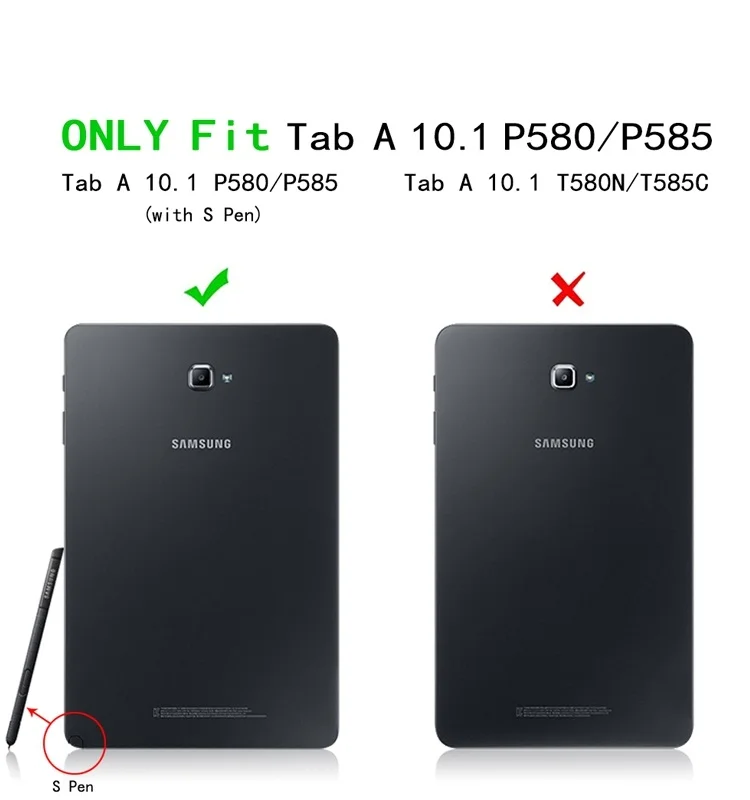 Чехол для планшета Samsung Galaxy Tab A 6 A6 10 1 P580 P585 S Pen версия тонкие 2 складные Чехлы в