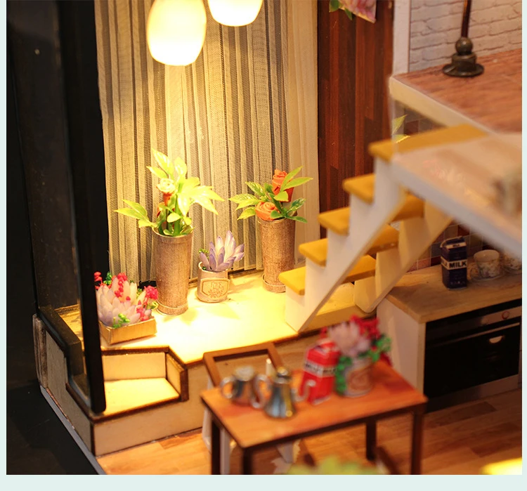 Mylb кукольный дом Миниатюрный DIY кукольный домик с мебелью деревянный дом Скандинавское время игрушки для детей подарок на день рождения