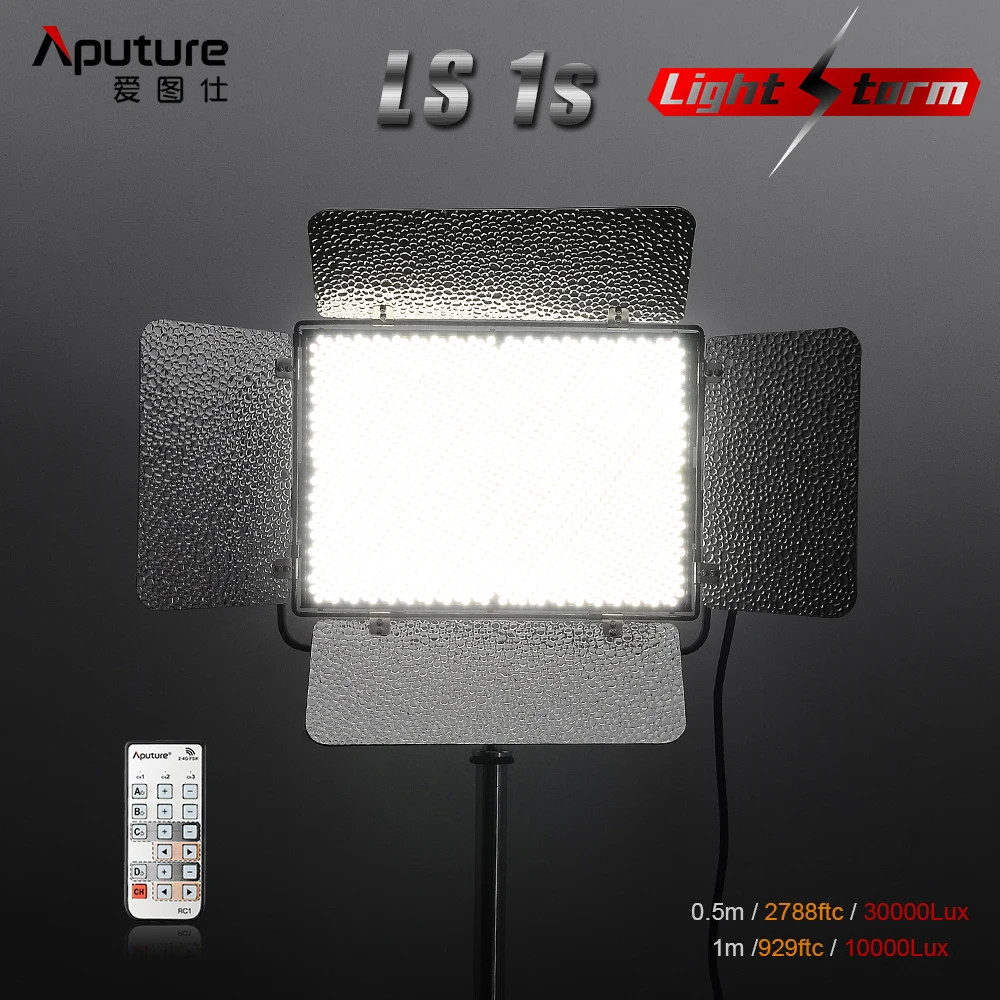 

Aputure Light Storm LS 1s 1536 SMD LED Video Studio Light Panel High CRI 95+ 5500K 120W 2.4G Remote V-mount Plate