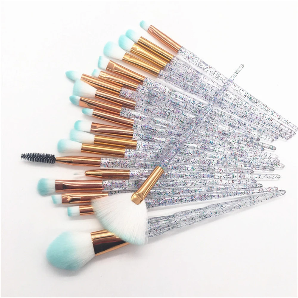 

10-20Pcs Diamond Makeup Brushes Set Powder Foundation Blush Blending Eye shadow Lip Cosmetic Beauty Make Up Brush Tool Ki