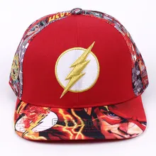 Мода мужчины женщины бейсболки супер герой DC в вспышка крышки snapback Регулируемая шапочка для мальчика