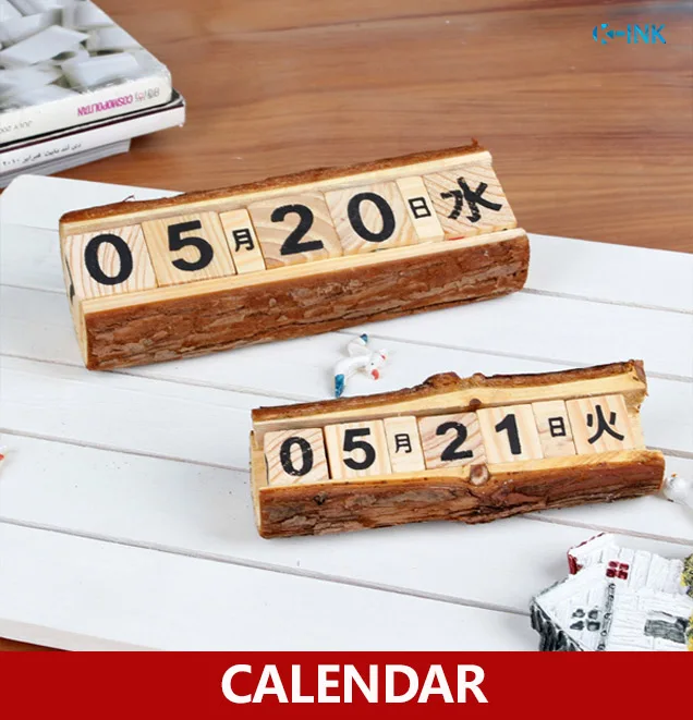 Декоративный настольный календарь, винтажный деревянный Универсальный календарь, вечный календарь, DIY деревянный офисный календарь