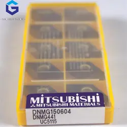 DNMG150604 UC511510pcs/lot Mitsubishi поворотные фрезы покрытием из карбида Токарный Вставки для ЧПУ DNMG150604 UC5115