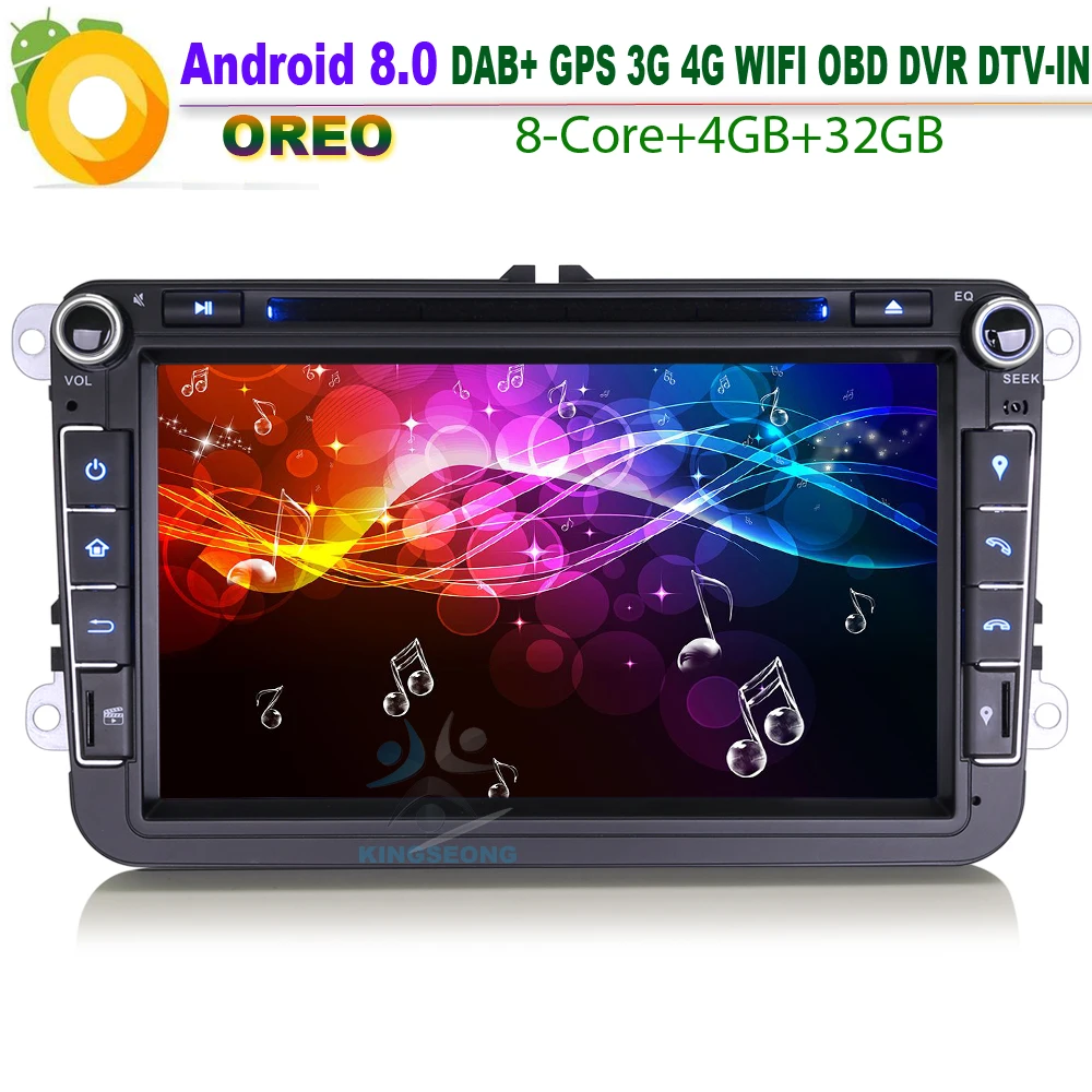

8"Android 8.0 DAB+ Car GPS WiFi 4G RDS BT Autoradio USB DVR DTV-IN Car Radio player For VW Scirocco Polo V 6R Multivan T5 SatNav