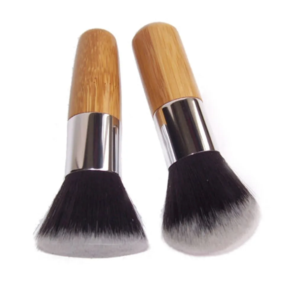 1pc Wood Handle Flat Top Brush Buffer Cosmetic Makeup Brushes Eyeshadow