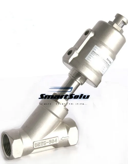 

3/4" 2/2 Way single acting stainless steel angle seat valve normally closed pneumatic angle seat valve 50mm actuator
