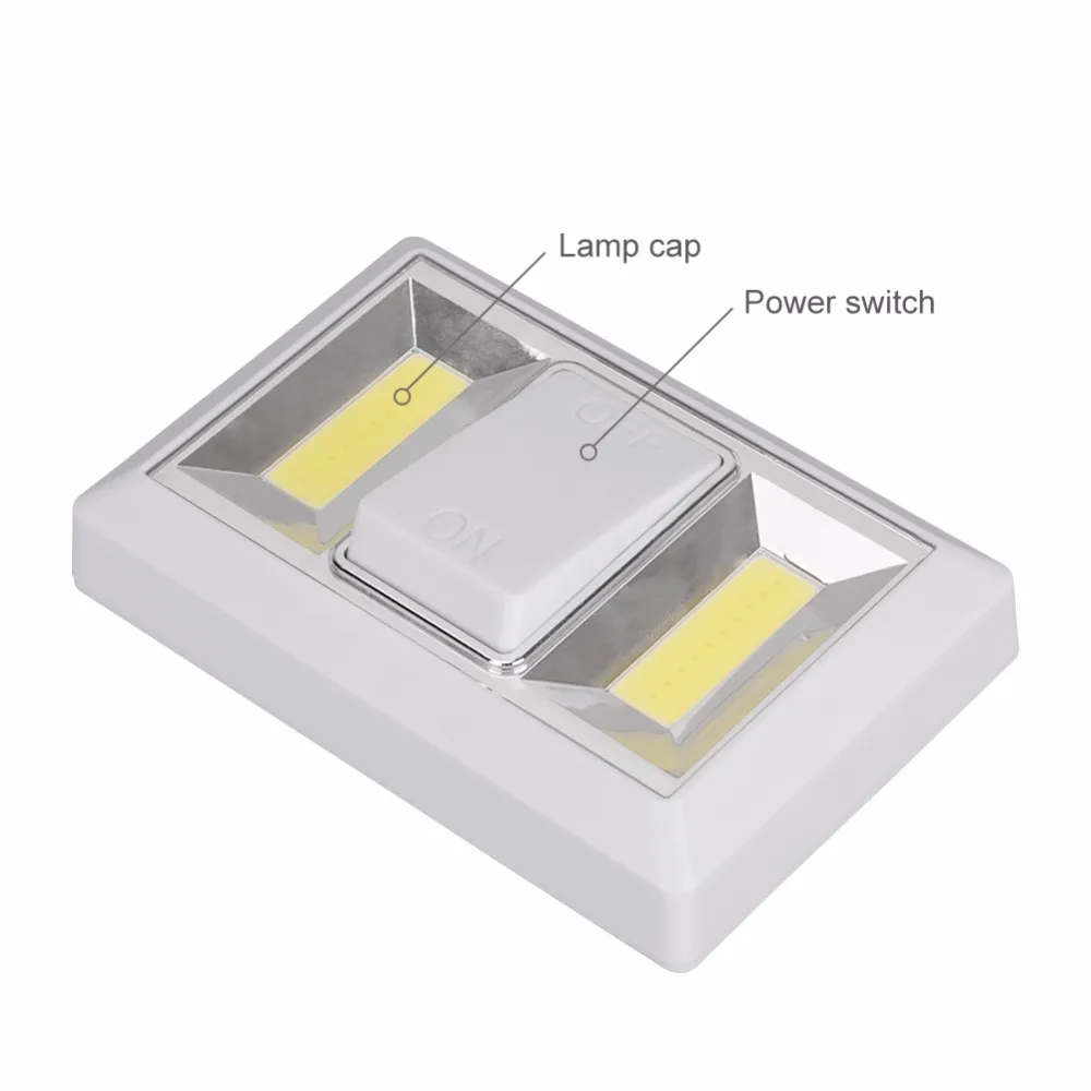 Магнитный Светодиодный Светильник-ночник ультра яркий мини 2 COB беспроводной настенный светильник на батарейках для гаража, для шкафа, походный светильник
