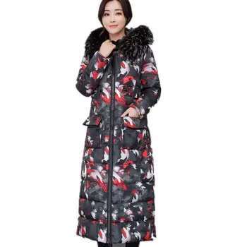 

Winter Jacket Women Camouflage Maxi Coats Hooded Over Knee Long Jacket Parka Chaqueta Mujer Fur Collar Winter Coat Women C3741