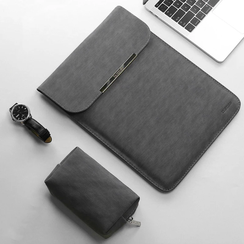 

2019 New Matte PU Leather Sleeve Laptop Bag 15.6 14 For macbook Air 13 Case Pro Retina 11 12 15 For Xiaomi Mi Notebook 12.5 13.3