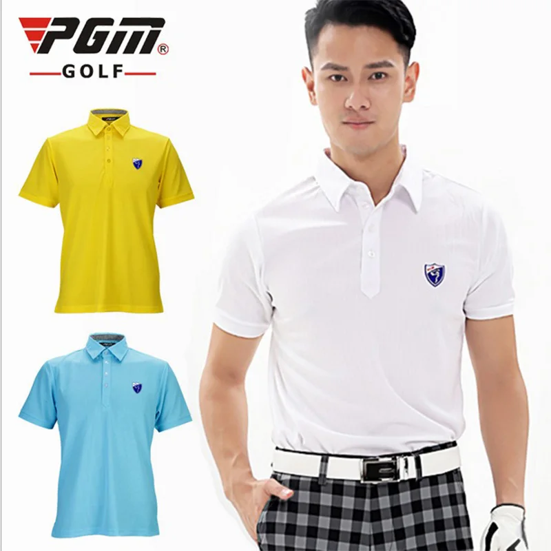 PGM Golf sports men cotton Polo golfTrainning T shirts summer short sleeve breathable quick dry