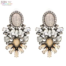 JUJIA trendy fashion jewelry Wholesale good quality big crystal earrings 2019 New statement fashion stud Earrings