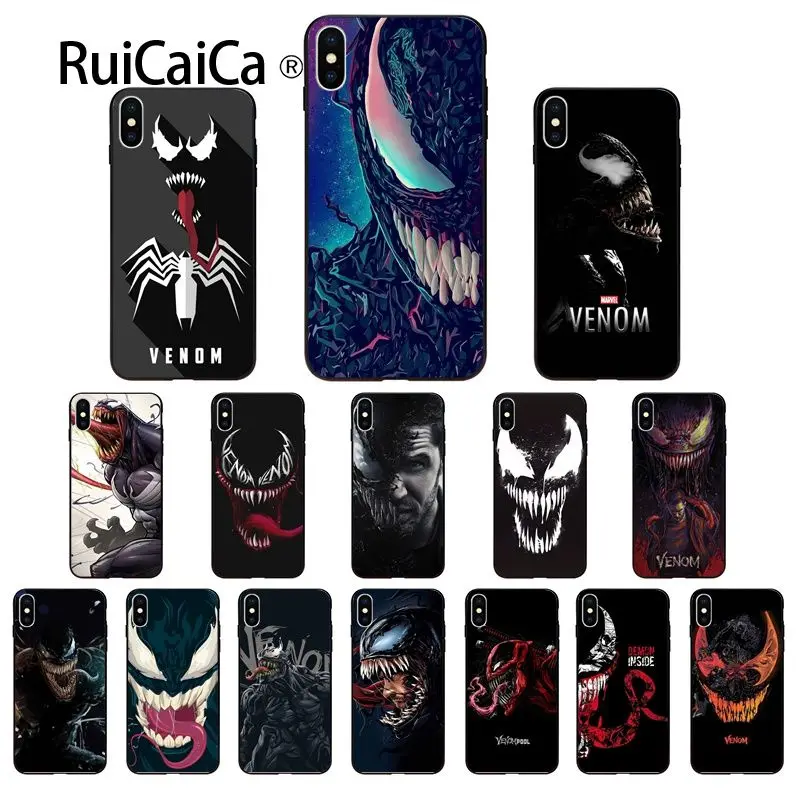 Ruicaica чудо-яд ТПУ мягкий силиконовый черный чехол для телефона iPhone 8 7 6 6S Plus 5 5S SE XR X