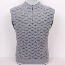 Большой размер коза, кашемир мужской бутик жаккардовый пуловер, свитер полувысокий воротник на молнии 2 цвета S/105-3XL/130