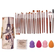 Brush Barrel Holder 20Pcs Makeup Brushes Set 7Pcs Sponge Puff Air Puff 4Pcs Sponge Puff for