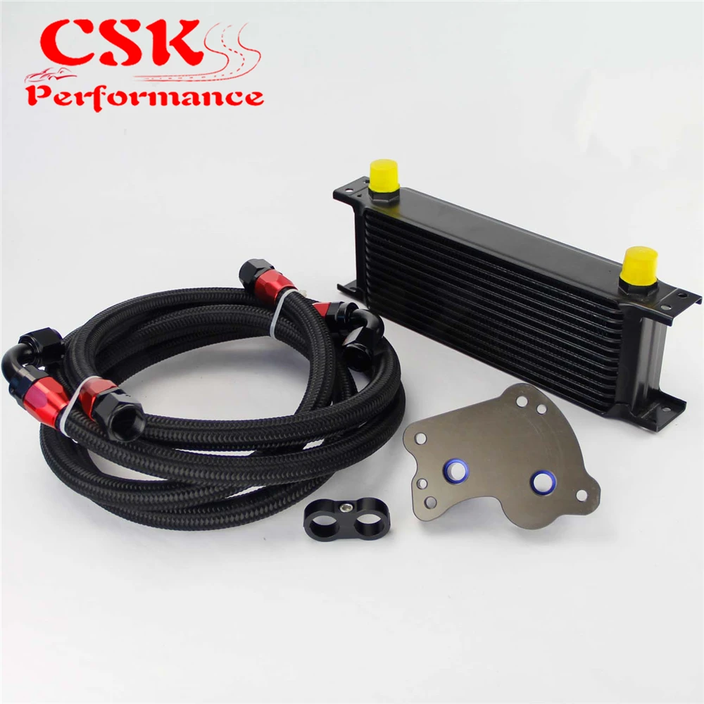 Best Price 13 Row 248mm AN10 British Oil Cooler Kit Fits For BMW Mini Cooper R53 Supercharger Silver/Black