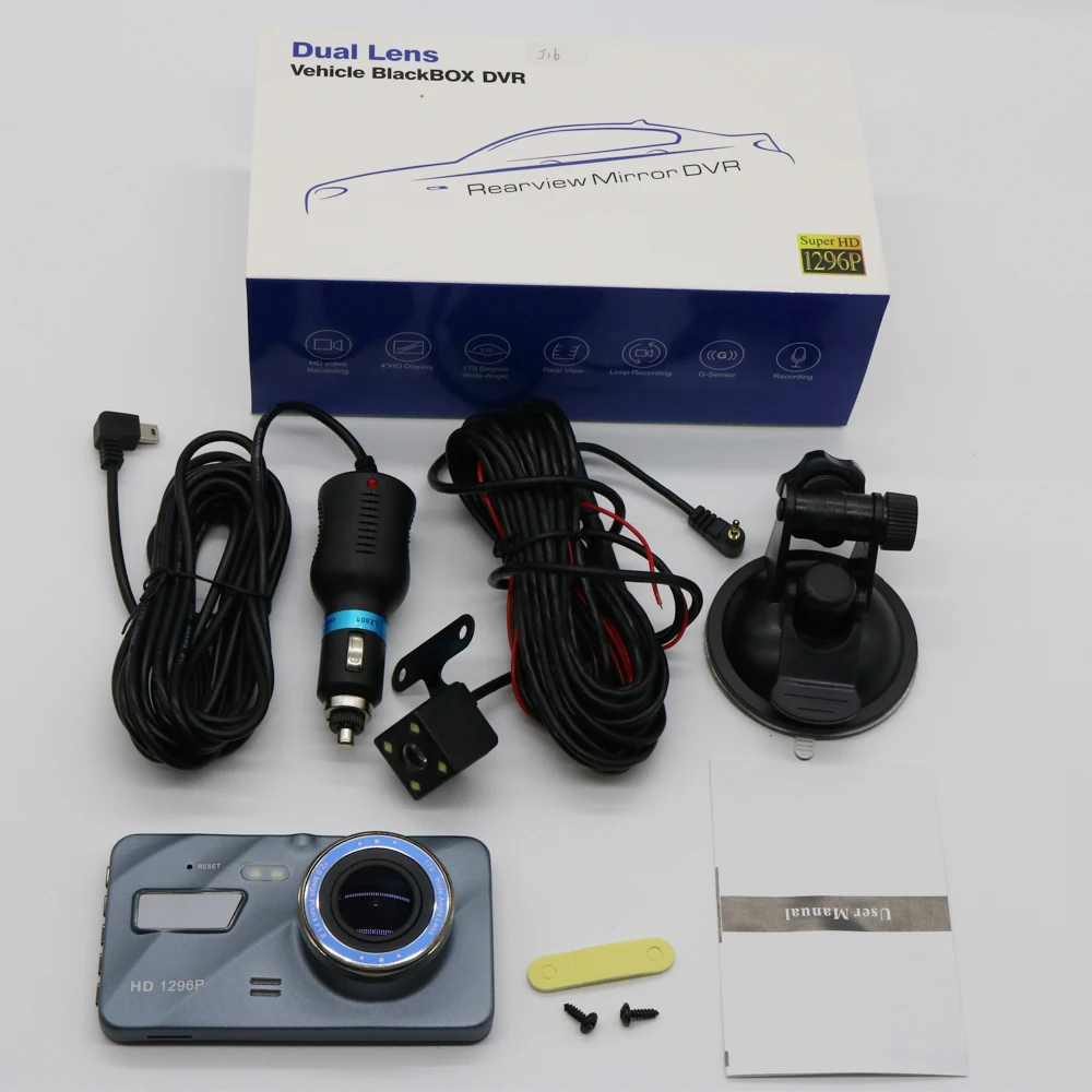 Мини автомобильная DVR камера 4 &quotс двумя объективами Full HD 1296P видеорегистратор