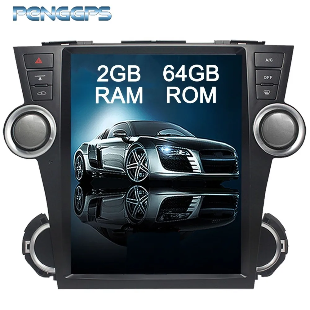 

12.1 Inch IPS Screen Android 7.1 Tesla Style GPS Navigation DVD Player fit for Toyota Highlander 2009 2010 2011 2012 2013 Unit