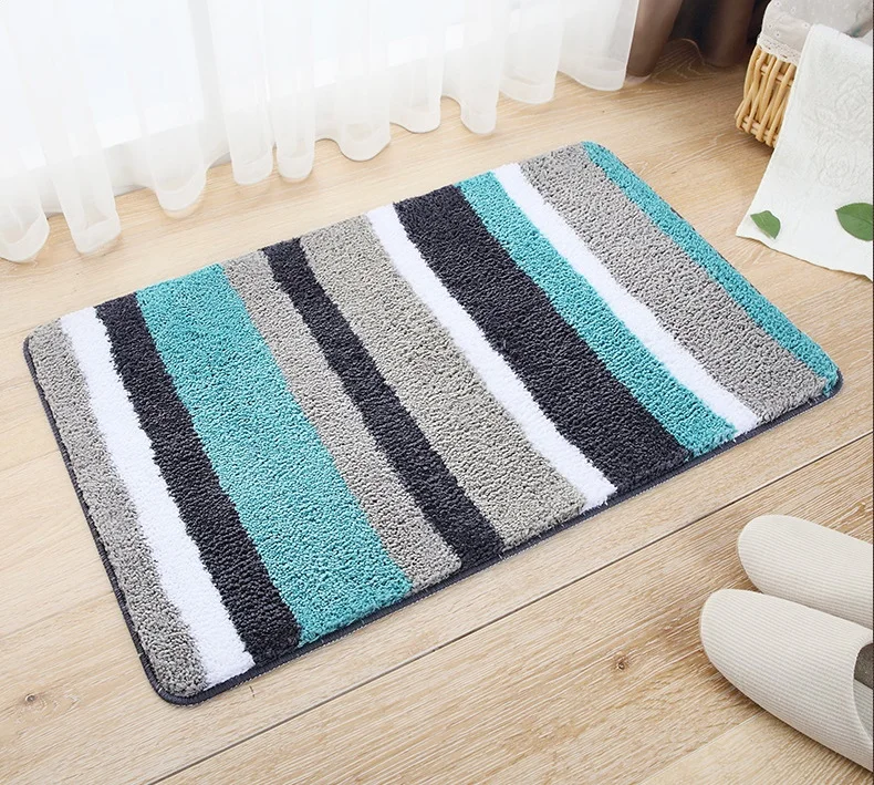 

Classical Striped Welcome Floor Mats Bathroom Kitchen Carpets Geometric Doormats Floor Mat Living Room Anti-Slip Tapete UD64