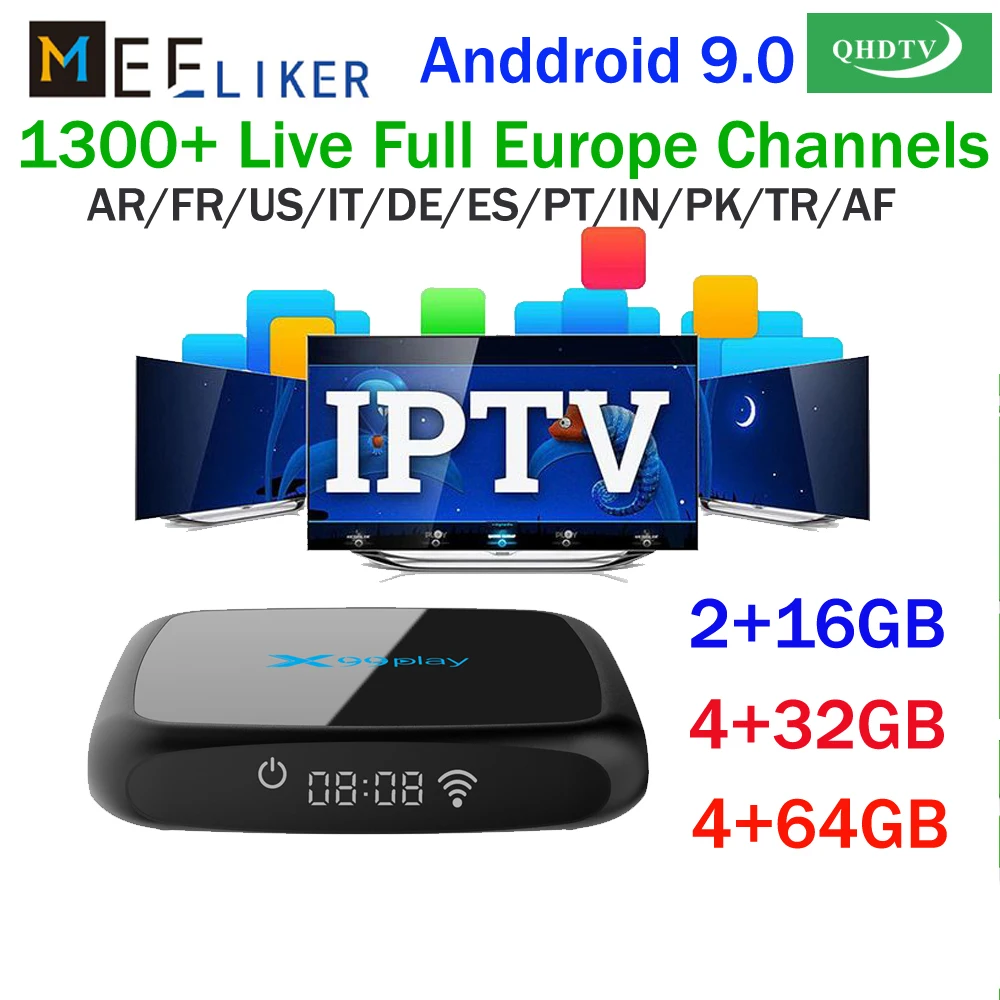 X99 play 2G 16G с QHD tv IP tv Франция арабский Бельгия лэван Алжир Туниса Катар android QHD tv IP tv код подписки IP tv