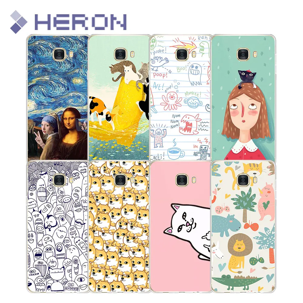 Indie Pop Soft Super Thin TPU Case For Samsung C5 C7 C9 Pro Ultra Transparent Phone Back Cover |