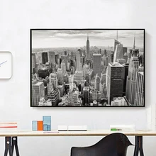 Без рамки Нью-Йорк фото черно-белый плакат Современная Холст Картина для гостиной настенное изображение, принт Скандинавское искусство домашний декор