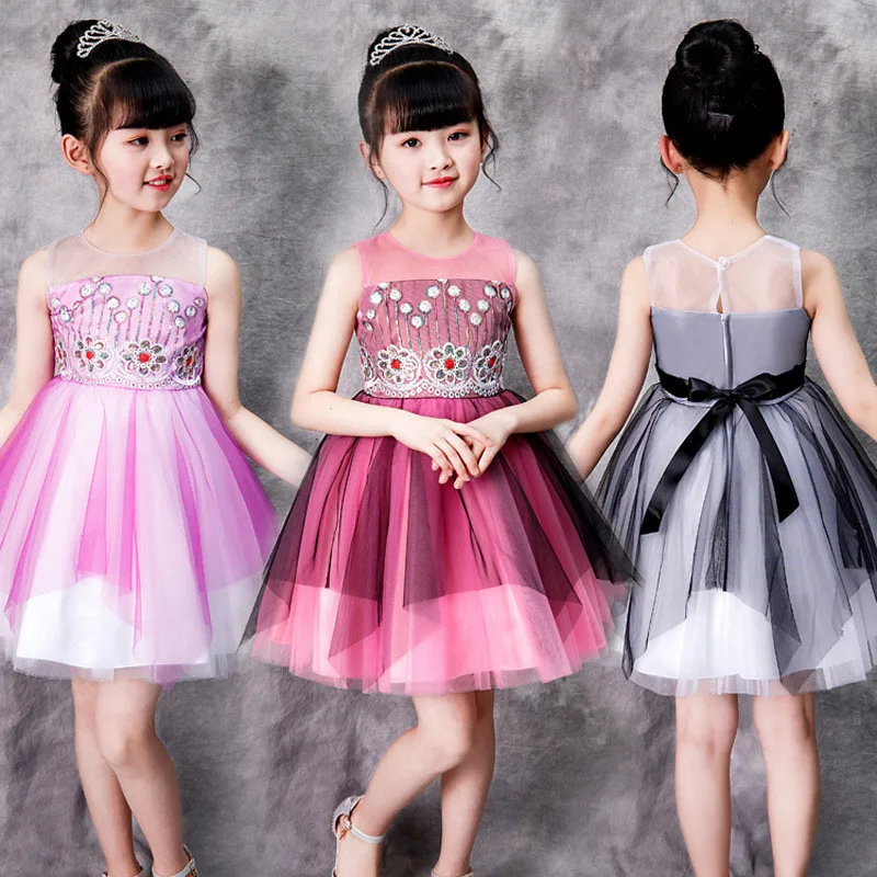 

New Kids Girl Fashion Dress Cartoon Flower Embroidery Summer Causual Birthday Party Dresses Vestido