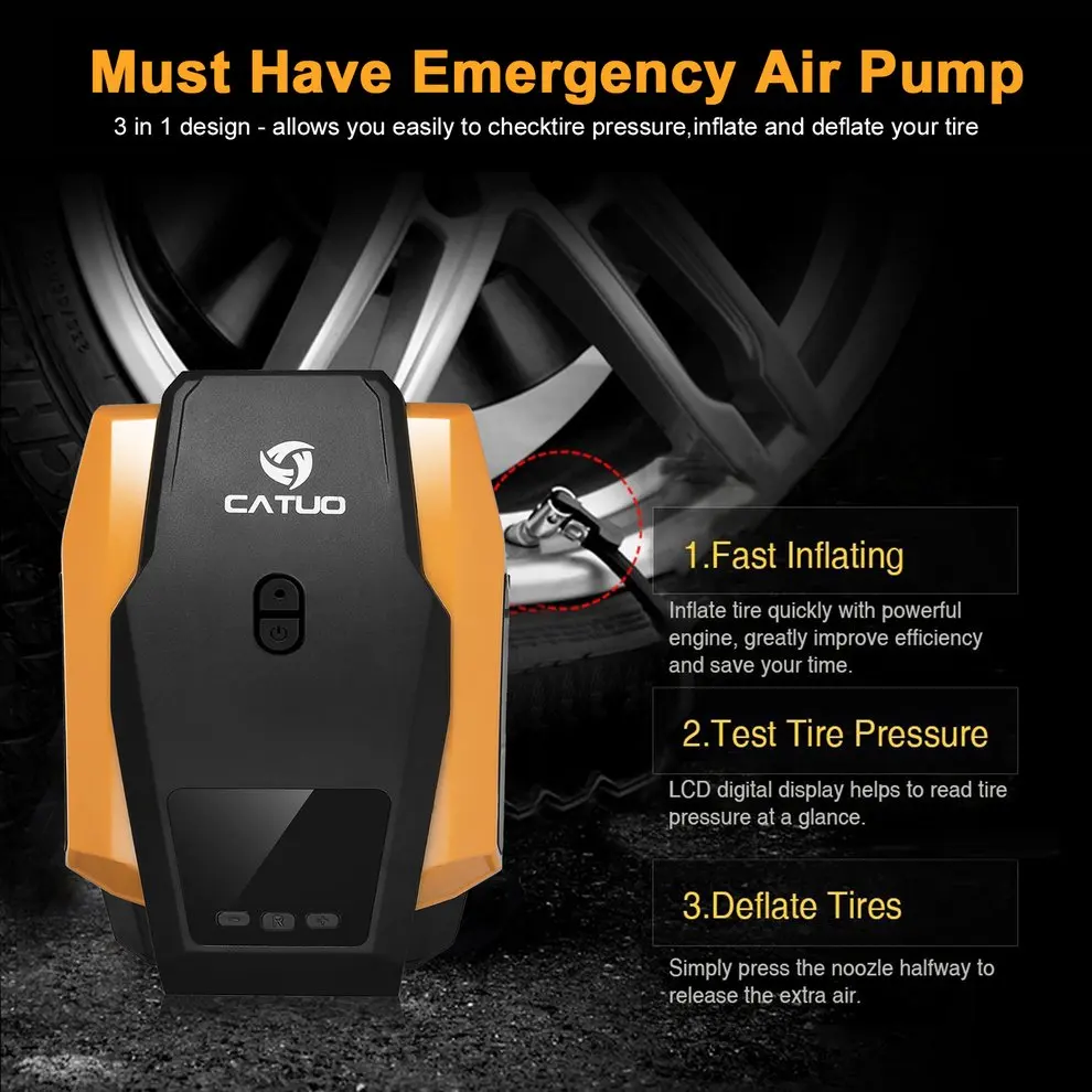 

12V Vehicle Mounted Charging Pneumatic Pump Air Compressor Dual-use Home Electric Pump Portable Emergency Tire Car Charge Pump