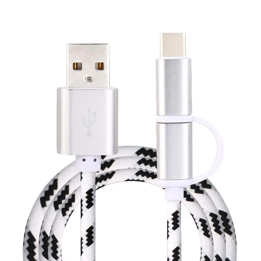 2 в 1 Micro USB и usb type C адаптер кабель для зарядки данных Micro usb type C телефонный кабель для samsung Xiaomi OnePlus huawei и т. д