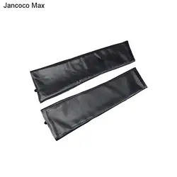 Jancoco Max новый простой стиль Женские Длинные натуральная перчатки из овечьей кожи без пальцев Открытый черный варежки S2063