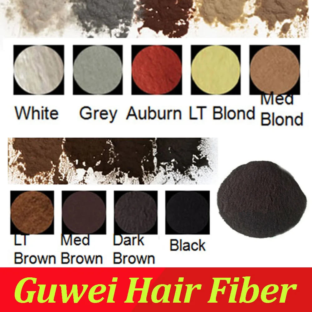 Hair building fibers in KGS raw material in bulk 1000g black , dark brown 9 colors in available for hair loss thinning