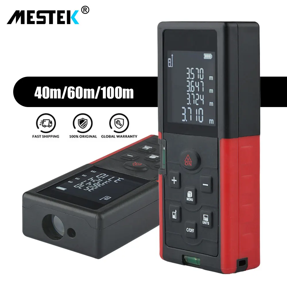 Laser Rangefinder 40m 60m 100m Digital Laser Distance Meter Battery-Powered Laser Meter Device Ruler Build Measure Test Tool