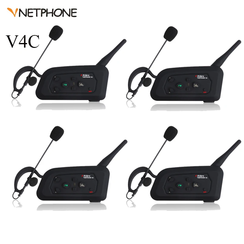 

4PCS Vnetphone Football Referee Bluetooth Intercom For 4 Riders BT Wireless Intercomunicador Interphone Referees Headset