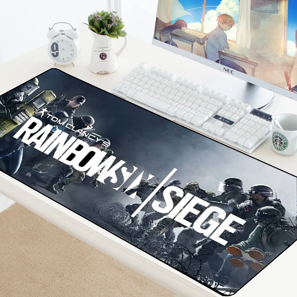

Large Mousepad Gaming Lockedge Rubber Cloth Gamer Mouse Pad Rainbow Six Siege Anti-slipDesk Mat for PC Computer Laptop Notebook