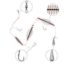 1 шт. 15 г/20 г/25 г/30 г рыболовные снасти рыболовная клетка для приманки крючок для карпа рыболовная приманка кормушка "клетка" распределительная Платина поворотный с крючками линии