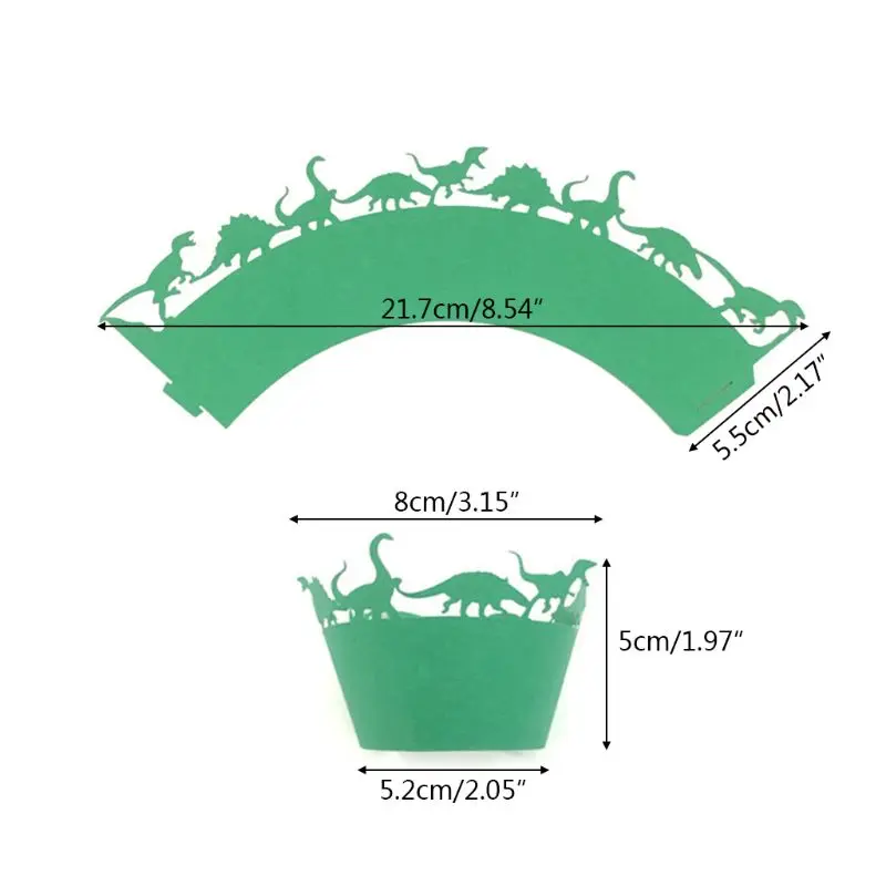 12 шт бумажные обертки для кексов, одноразовые десертные чашки, Декорации для дня рождения, для детей, взрослых, для малышей, вечерние принадлежности с динозаврами
