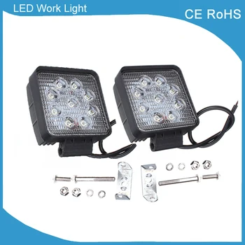 

ECAHAYAKU 4inch Square Led Work Light 27w 1755lm 6000k IP67 Waterproof Worklamp for Off-road Cars Trailer Tractors Agitator Boat