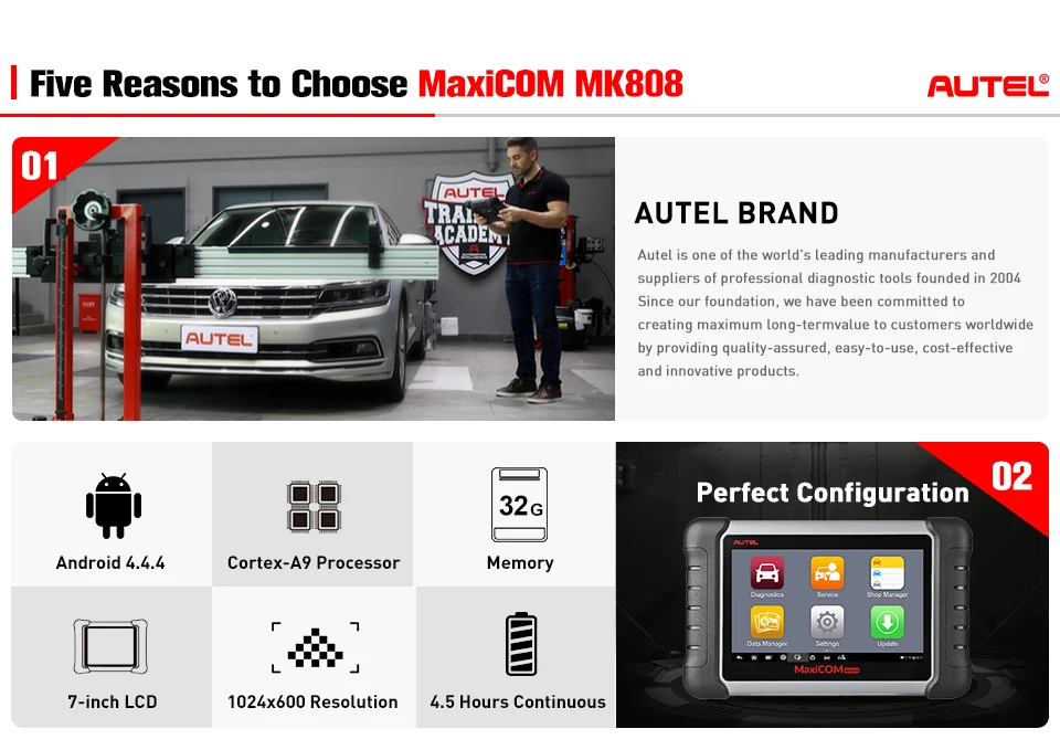 AUTEL MaxiCOM MK808 автомобильный диагностический инструмент Wifi IMMO EPB SAS BMS TPMS DPF Сброс пробега OBD2 сканер Clear Code Reader