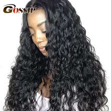 Brazilian Water Wave Pre Plucked 360 Lace Frontal Wig 150 Density Gossip Swiss Lace wig Non Remy Human Hair Wigs for Black Women